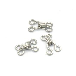 Prendedores de gancho e olhos largos de prata, gancho preto para lingerie, fechos de vestido, costura, artesanato, saia diy, acessório de costura 8mm * 7mm - Image 3