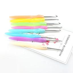Conjunto de agulhas de crochê ergonômicas, 8 tamanhos, 2.5mm-6mm, faça você mesmo, cor de doces, tecelagem, gancho, ferramenta de tricô - Image 5
