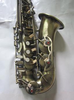 Saxofone mi-flat com acabamento antigo de alta qualidade, instrumento de sopro, saxofone, sax, concha, padrão de escultura em chave, efeito de sopro, com caso, outros - Image 2