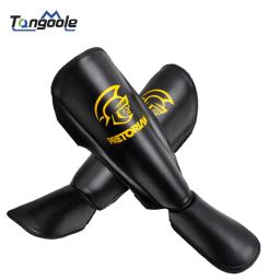 Caneleira profissional para treinamento, 4 cores, proteção de couro sintético, para mma, muay thai, gêmeos, combate, homens - Image 1