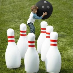 Conjunto inflável gigante de boliche para crianças, jogos ao ar livre, lugar de novidade, família Jumbo, brinquedos inflados, 22 "Pins, 16" Ball - Image 1