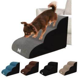 Melhor cão escadas pet 3 passos escadas para pequeno cão gato casa do cão animais de estimação rampa escada anti-deslizamento removível cães cama escadas pet abastecimento - Image 2