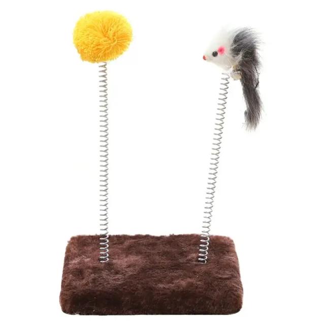 Brinquedo interativo de pelúcia para gatos, com pompom e arranhador, ideal para gatinhos e diversão garantida