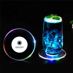 Ultra-fino acrílico LED Cocktail Coasters, piscando Glorifier, Drink Cup Mat, vinho Coaster Luzes para Bar, evento, festa de casamento, 1pc - Image 1