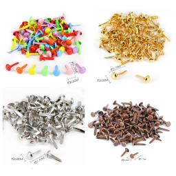 100 pçs/Saco Mistura Padrão Rodada Brads Metal DIY Scrapbooking Artesanato Acessórios Para Decoração Home Enfeite Fastener Suprimentos - Image 2