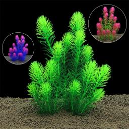 Plantas de aquário artificiais decoração do tanque de peixes planta de água grama ornamento plástico subaquático água ervas daninhas visualização decoração - Image 3