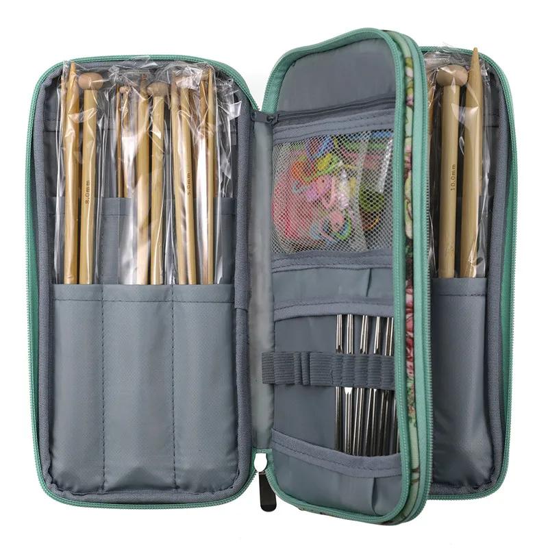Agulhas De Tricô De Bambu Retas Com Saco De Armazenamento, Gancho De Crochê, DIY Kit De Acessórios De Costura, 0.6mm-1.9mm, 36Pcs, 12Pcs - Image 1