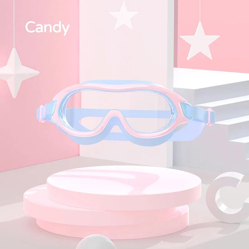 Óculos de natação para crianças e meninas, armação grande, antiembaçante, máscara de piscina para crianças, óculos de mergulho de silicone - Image 1