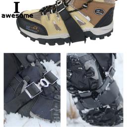 4 stude nova garra de gelo universal segurança ao ar livre anti-skid neve escalada no gelo sapato picos apertos crampons chuteiras overshoes tração - Image 1