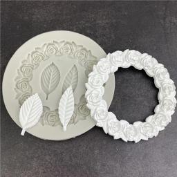 Roseta deixa molde de silicone resina bolo de chocolate diy quadro de imagem açúcar molde de cozimento ferramentas de decoração - Image 4