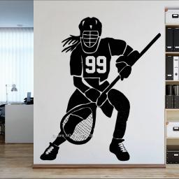 Lacrosse pôster de parede feminino, camisa personalizada, decoração murais da lacrosse, adesivos de parede esportivos para crianças, quarto lc1707 - Image 2