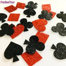 Conjunto de bolinhas de poker, confetes com glitter, decorações de festas, tema de aniversário, mesa dispersa de bolinhas com 100 peças/200 peças - Image 1