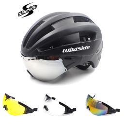 Capacete Wildside de corrida de bicicleta com óculos para adultos, capacete contra relógio, capacete ultraleve de ciclismo MTB em estrada, EPS no molde - Image 1