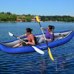 Caiaque solar inflável portátil para esportes aquáticos, canoa, barco de pesca dobrável, competição de esportes radicais, 330 cm, 2 pessoas - Image 3