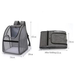Verão saco de animais de estimação completo net respirável mochila para o passeio saco de transporte de viagem gato saco de cão dobrável mochila suprimentos cão accessorie - Image 4