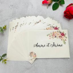 Pérola Envelope com Impressão Flor Personalizada, Convite De Casamento, Saco De Endereço De Retorno, Mailing, 120g, A7, 190x130mm, 50Pcs - Image 1