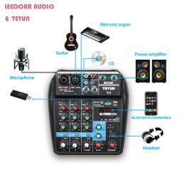 TEYUN-DJ Som Mesa De Mistura Console, Audio Mixer, Bluetooth, USB Play, Controlador De Gravação, Mixagem Console, 24 DSP Efeito, 8 6 4 Canais, 48V - Image 3