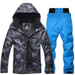 Novo terno de esqui camuflado masculino impermeável respirável jaqueta de snowboard inverno calças de neve ternos masculinos conjuntos de esqui e snowboard - Image 2