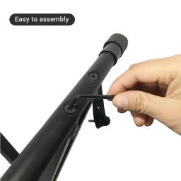 X-style suporte de teclado para piano, ajustável, portátil, música resistente, com alça de ancoragem, preto - Image 6