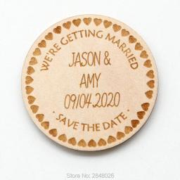 Lembrancinhas de madeira com renda rústica personalizadas e imã para save the date, presentes e lembranças para festas de aniversário e casamento - Image 2