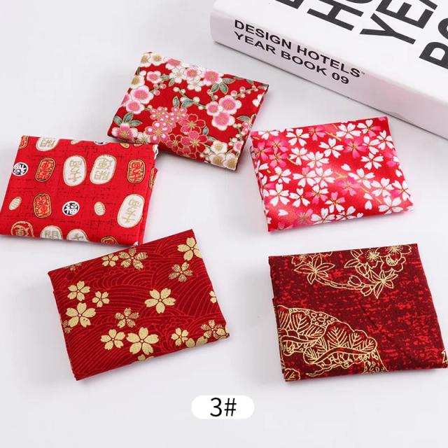 Tecido Estampado de Algodão Japonês Acolchoado para Bonecas e Bolsas, 20x25 cm - Retalhos Ideais para Bordado e Artesanato