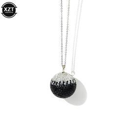 Corrente de Metal com Bola De Strass Pingentes De Carro, Ornamentos Pendurados, Perfuração Completa, Moda Original, Cool Charm, Espelho Retrovisor, Pendurado - Image 6