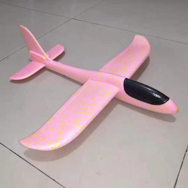 Avião Planador de Espuma 50cm com Luzes LED - Diversão ao Ar Livre para Crianças
