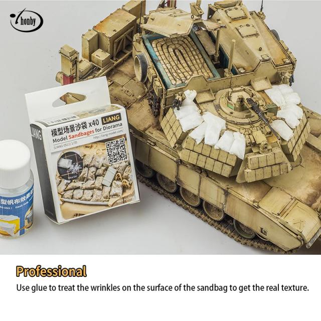 Kit de Sandbags para Dioramas: 40 Peças de Materiais para Modelagem em Escalas 1/35, 1/32, 1/48 e 1/72 - Acessório DIY para Hobbies