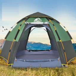 Barraca de acampamento exterior da família wateroproof da dupla camada de wolface tendas automáticas 5-8 pessoas portátil respirável do curso caminhadas tenda - Image 1