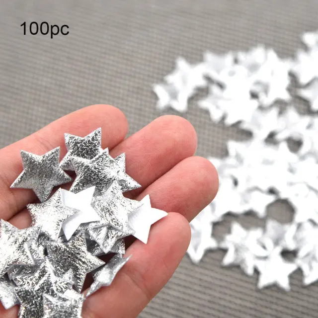 Confetes de Natal em Forma de Flocos de Neve e Estrelas de 20mm - Pacote com 100 Peças para Festas, Casamentos e Ano Novo