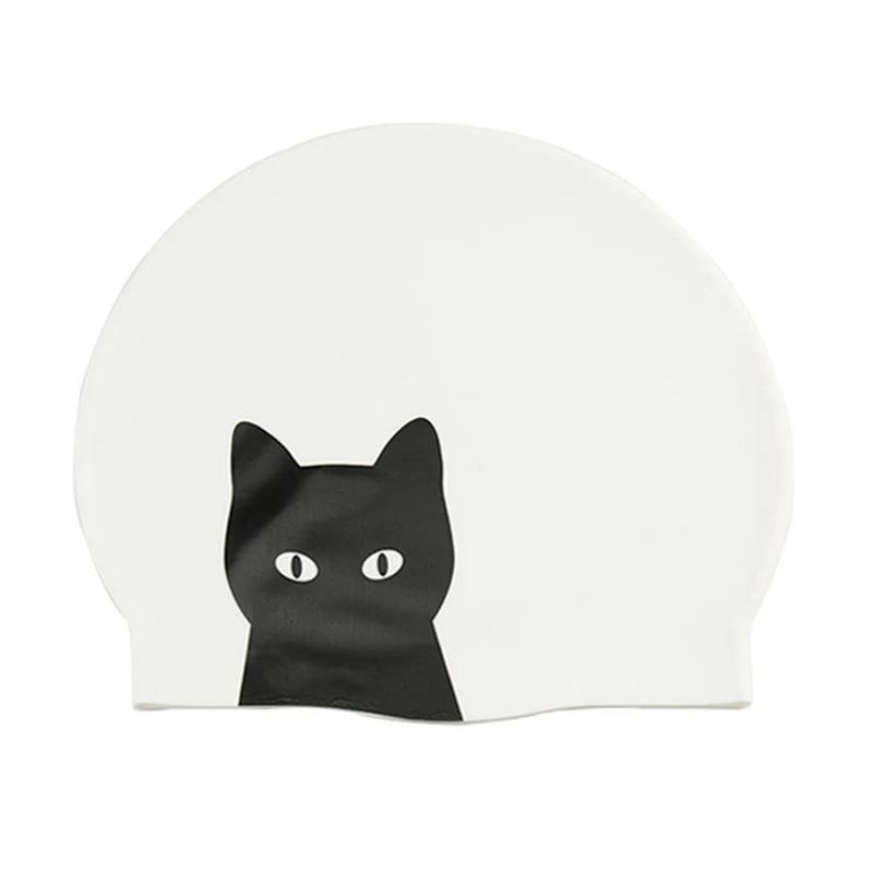 Touca de natação de borracha de silicone, gorro de cabelo longo impermeável com desenho para esportes aquáticos, acessórios de natação para meninos, crianças, homens e mulheres, unissex - Image 1