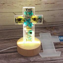 Jesus cruz resina epóxi molde de madeira luz da noite base da lâmpada casa ornamentos arte dispaly decorações moldes silicone diy artesanato - Image 1