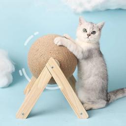Gato coçar bola brinquedo gatinho sisal corda bola placa moagem patas brinquedos gatos scratcher resistente ao desgaste móveis para animais de estimação suprimentos - Image 1