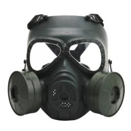 Máscara de proteção respiratória para paintball, máscara de sobrevivência para airsoft tático, jogo de paintball com dois exaustores - Image 6