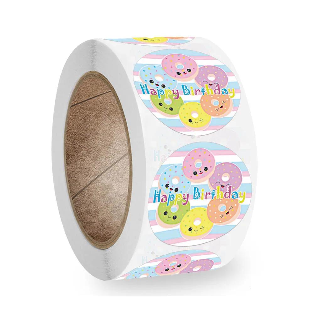 Adesivos para embalagem de feliz aniversário., etiqueta seladora de embalagem e presente diy para decoração de festa, adesivo de papelaria artesanal. 50 a 500 peças. - Image 1