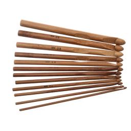 Novidade 12 peças 12 tamanhos gancho de madeira de bambu kit agulhas de crochê para tear ferramenta artesanato faça você mesmo acessório de tricô - Image 6