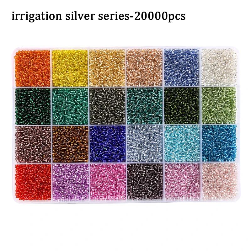 20000 pçs 2mm contas de semente de vidro kit colorido minúsculos contas para fazer jóias diy pulseira brincos colar contas de jóias com caixa - Image 1