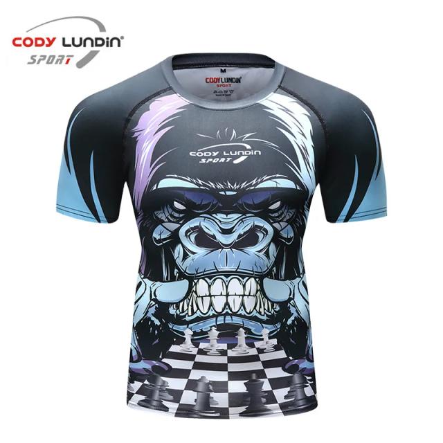 Camisa de Compressão Masculina com Manga Curta para MMA, Jiu-Jitsu, Muay Thai e Kickboxing - Rashguard Respirável para Ótimo Desempenho Esportivo