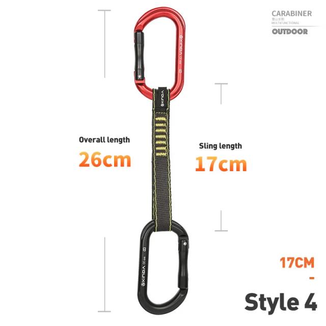 Kit Professional de Escalada XINDA com Mosquetão, Quickdraw Sling e Extensores de Bloqueio de Segurança para Montanhistas Outdoor