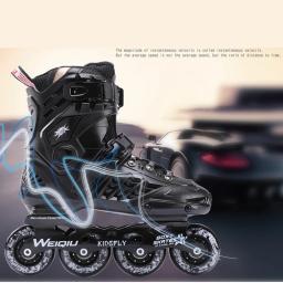 Ouro preto moda estudante patins inline sapatos de rolo com led brilho roda luz gelo lâmina inverno neve patinação meninos meninas - Image 3