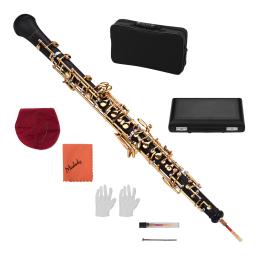 Muslady-Profissional C Key Oboé, estilo semiautomático, instrumento de sopro com luvas de Oboé Reed, estojo de couro - Image 1