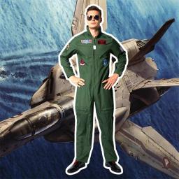 Terno piloto masculino dos anos 80 filme top gun uniforme da força aérea adulto halloween cosplay traje carnaval páscoa purim fantasia vestido - Image 2