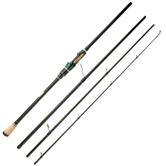 CEMREO Vara de Pesca Giratória de Carbono Portátil para Viagem 1.8m/2.1m/2.4m