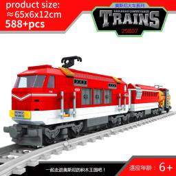 Cidade Vapor Conjuntos De Trem De Carga Modelo De Estação Ferroviária, Blocos De Construção De Tijolos, Veículo De Bala, Pista Reta, Trilho Curvo, Kits De Transporte - Image 2