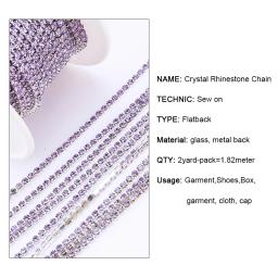 Prata Base De Vidro Strass Cadeia Strass, colorido Corte Cor, Fundo Metal Cadeia Copa, Decoração DIY, 2 jardas - Image 5