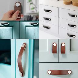 Estilo moderno Preto Couro Armário Handle, Móveis Gabinete, Gaveta Puxa, Maçaneta Da Porta, Crianças, Cozinha - Image 6