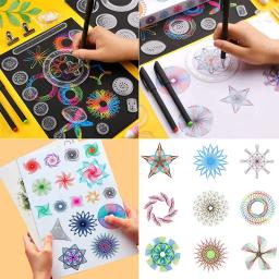 Conjunto de Design de Espirógrafo Clássico para Crianças, Régua Geométrica Mágica, Kits de Estênceis, DIY, Arte Criativa, Artesanato, Pintura, Desenhos - Image 2