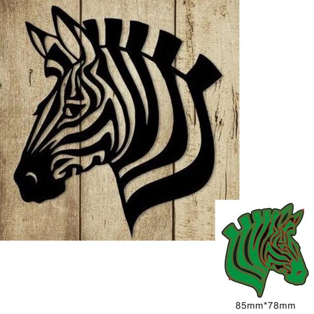 Molde de Metal para Decoração: Estêncil para Corte de Animais com Formato de Zebra para Artesanato e Papel