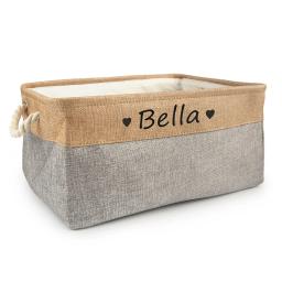 Cesta de brinquedos personalizada para cães e gatos Impressão gratuita, Pet Storage Box, DIY Custom Name, Brinquedos Roupas Acessórios, Organizar Armazenamento - Image 6