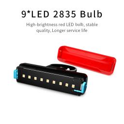 NATFIRE-USB Recarregável LED bicicleta luz traseira, lanterna traseira para ciclismo capacete, aviso de segurança, montanha cauda lâmpada, 5 modos de luz - Image 4